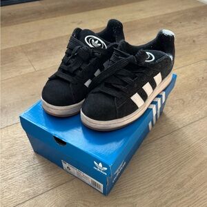 Adidas Kids Campos Black and White Sneakers - Size 6